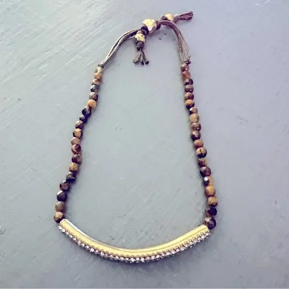 Stella & Dot Tigers Eye Beaded Adjustable Bracelet - Picture 2 of 5